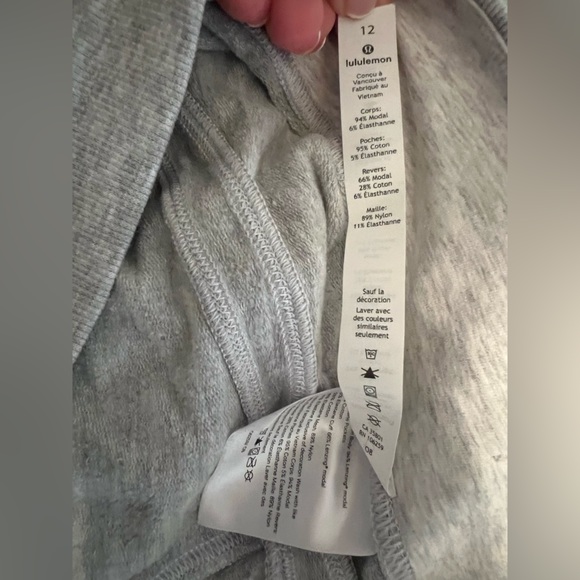 Lululemon Warm Down Jogger II Heathered Core Medium Grey size 12 worn once EUC - Picture 8 of 12